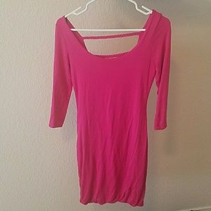 Pink fitted night out dress